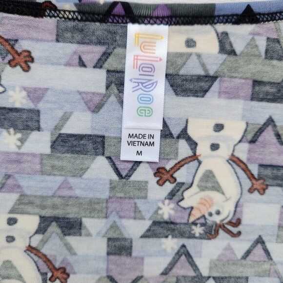 Disney Frozen Olaf Tunic Top Swing Tee Purple Blue Geometric Print Cute Comfy M - Picture 4 of 9
